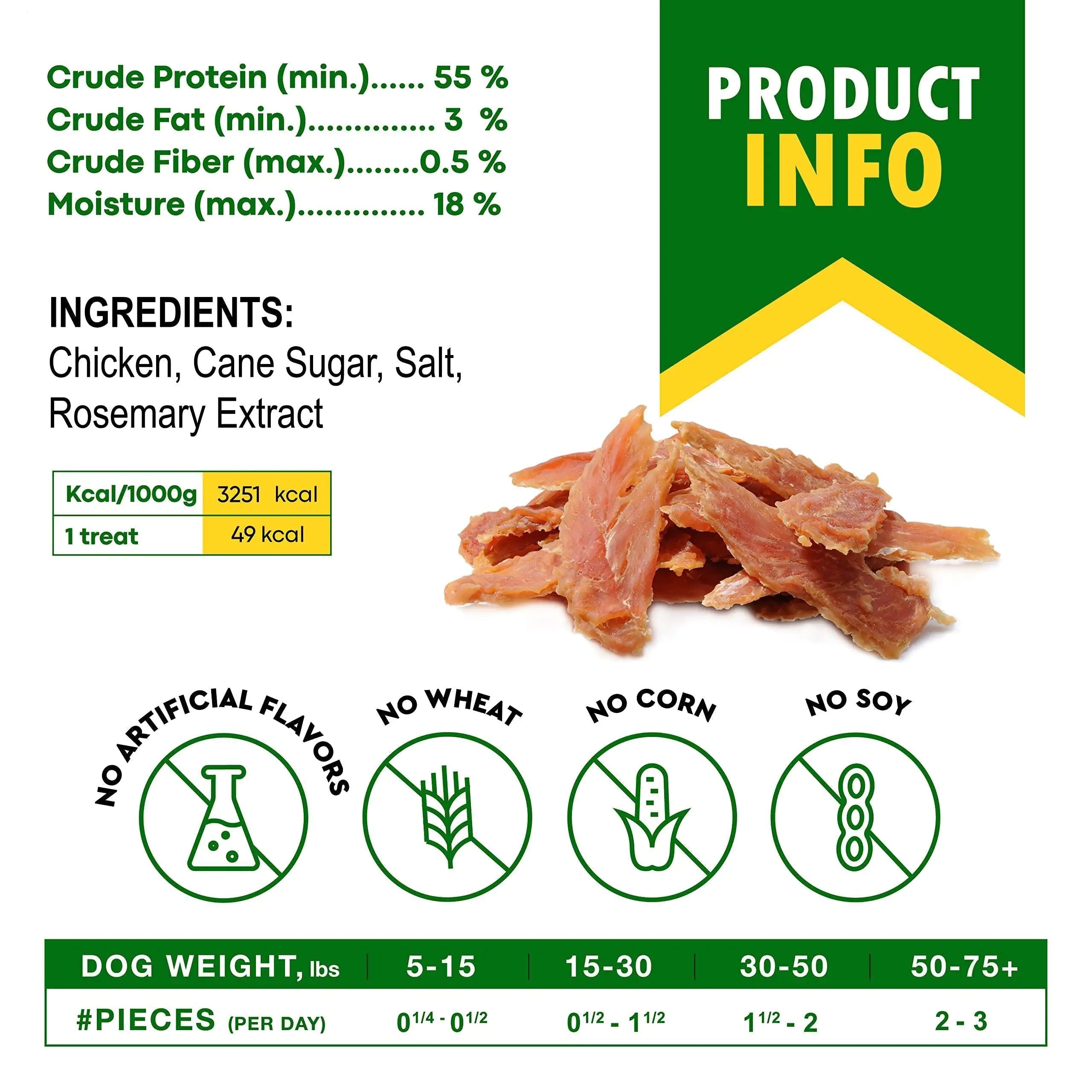 Organic Chicken Jerky Dog Snacks 300g