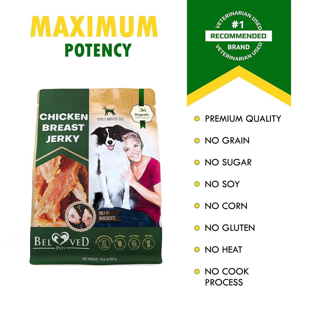 Organic Chicken Jerky Dog Snacks 300g